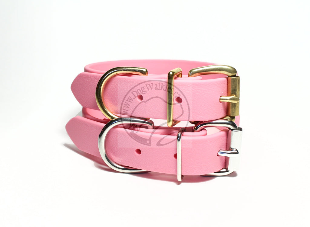 Bubblegum Pink Biothane Dog Collar - 1 inch (25mm) wide