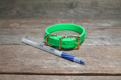 Neon Apple Green Biothane Dog Collar - 5/8"(16mm) wide
