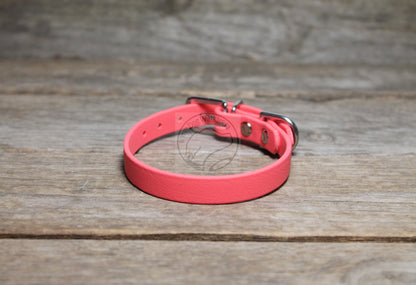 Peach Coral Biothane Small Dog Collar - 1/2" (12mm) wide