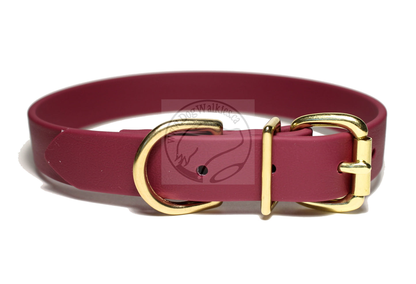 Wine Merlot Biothane Dog Collar - 1 inch (25mm) wide