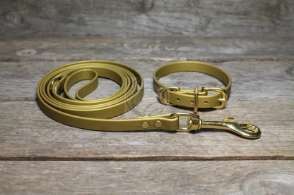 Gold Biothane Small Dog Collar - 1/2" (12mm) wide
