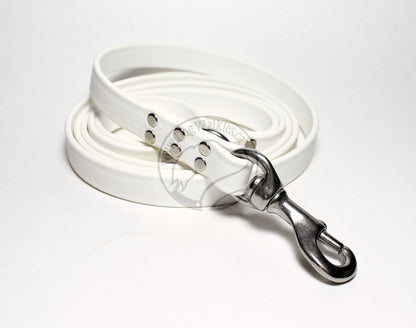 Snow White Biothane Large Dog Leash
