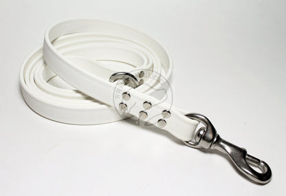 Snow White Biothane Large Dog Leash