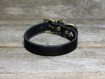 Jet Black Biothane Dog Collar - 3/4" (20mm) wide