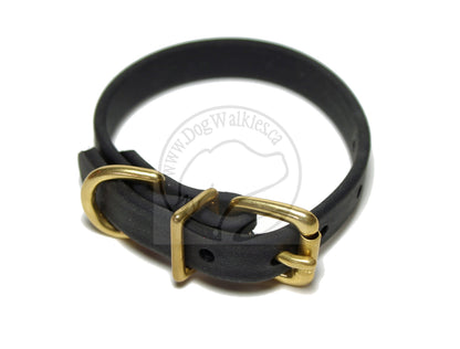Jet Black Biothane Dog Collar - 5/8"(16mm) wide
