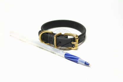 Jet Black Biothane Dog Collar - 5/8"(16mm) wide