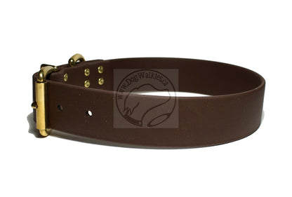 Dark Chocolate Brown Biothane Dog Collar - Extra Wide - 1.5 inch (38mm) wide