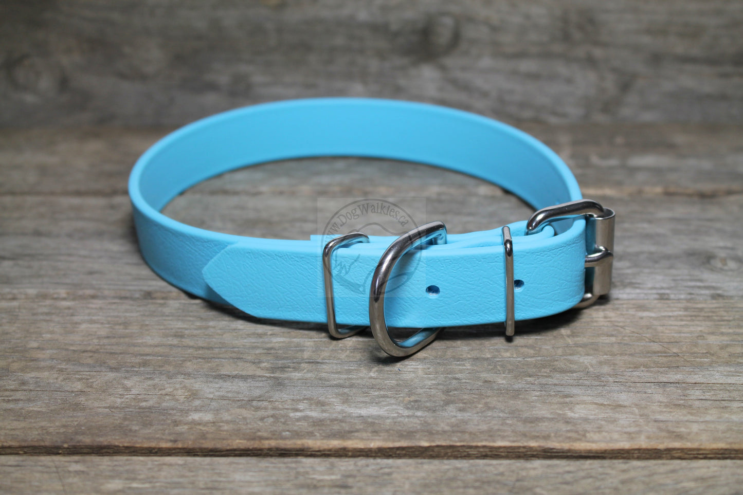 Frozen Blue Biothane Dog Collar - 1 inch (25mm) wide