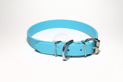 Frozen Blue Biothane Dog Collar - 1 inch (25mm) wide