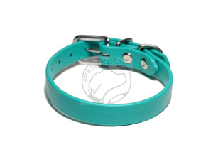 Teal Biothane Small Dog Collar - 1/2" (12mm) wide