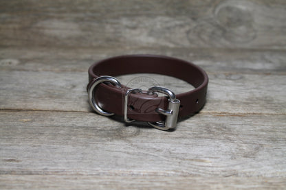 Dark Chocolate Brown Biothane Dog Collar - 3/4" (20mm) wide
