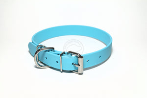 Frozen Blue Biothane Dog Collar - 1 inch (25mm) wide
