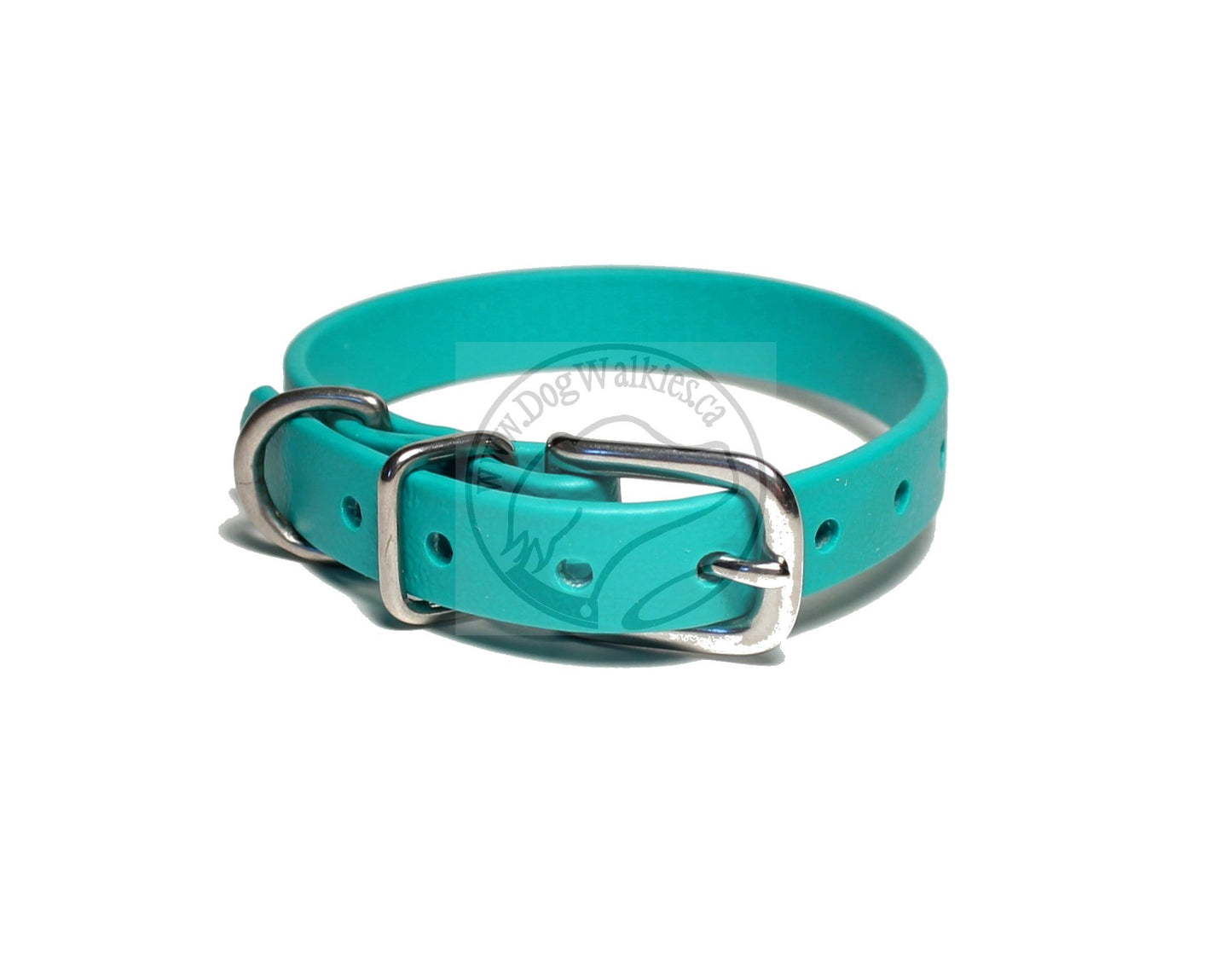 Teal Biothane Small Dog Collar - 1/2" (12mm) wide
