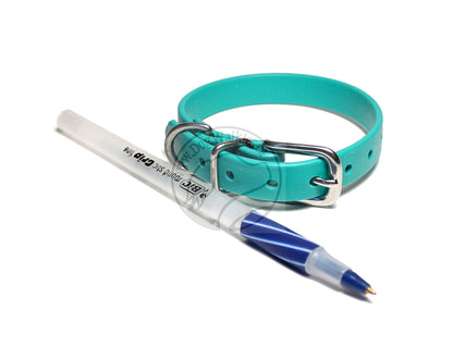 Teal Biothane Small Dog Collar - 1/2" (12mm) wide