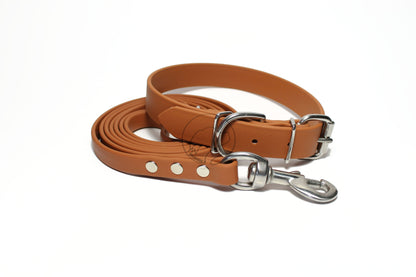 Caramel Brown Biothane Dog Collar - 1 inch (25mm) wide