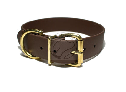 Dark Chocolate Brown Biothane Dog Collar - Extra Wide - 1.5 inch (38mm) wide