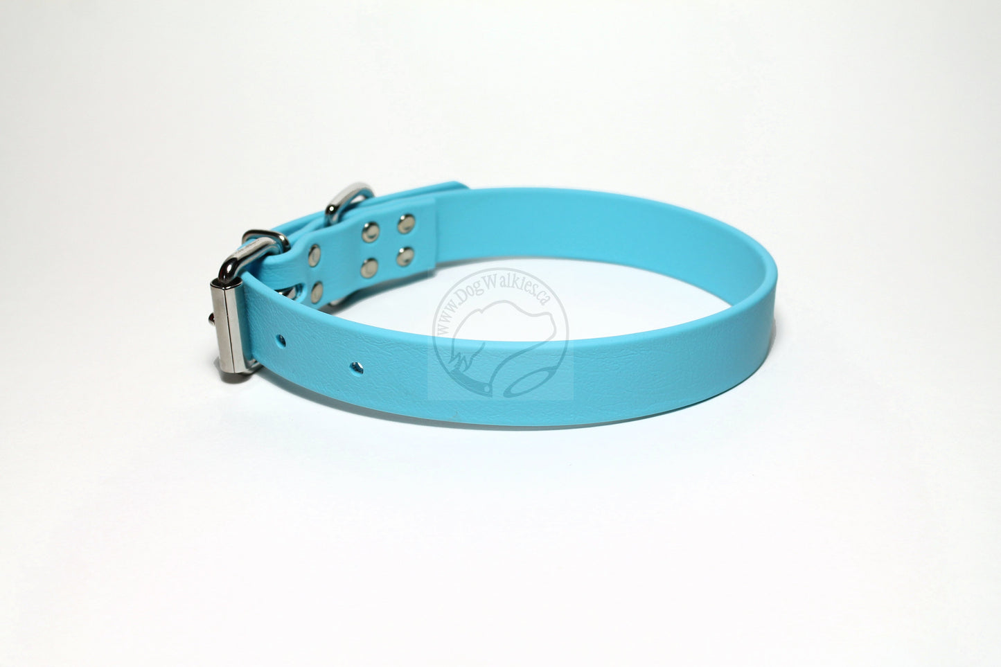 Frozen Blue Biothane Dog Collar - 1 inch (25mm) wide