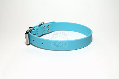 Frozen Blue Biothane Dog Collar - 1 inch (25mm) wide