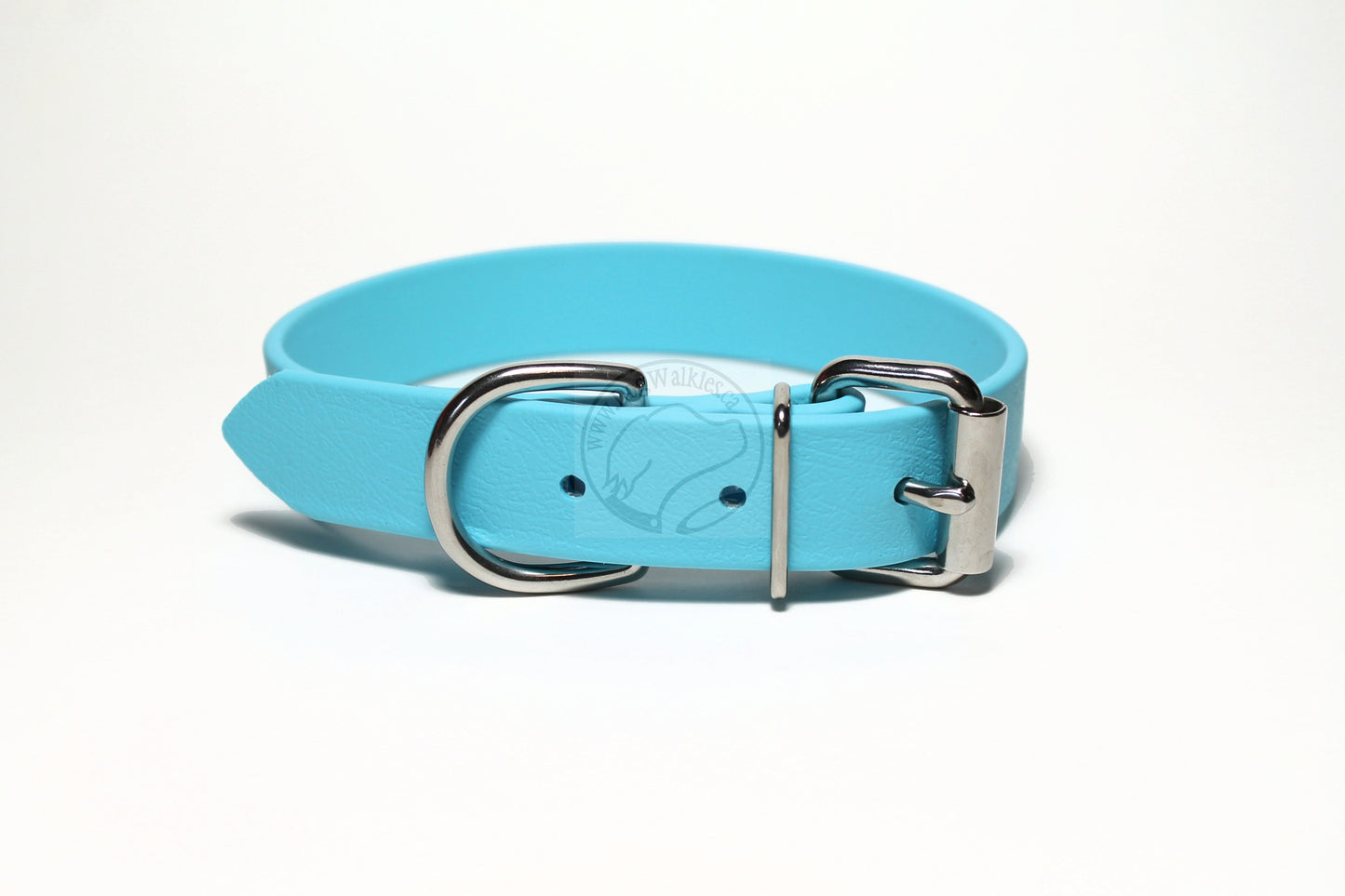 Frozen Blue Biothane Dog Collar - 1 inch (25mm) wide