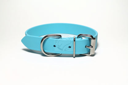 Frozen Blue Biothane Dog Collar - 1 inch (25mm) wide