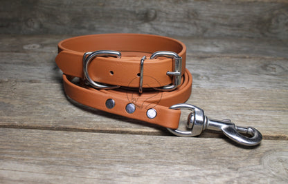 Caramel Brown Biothane Dog Collar - 1 inch (25mm) wide