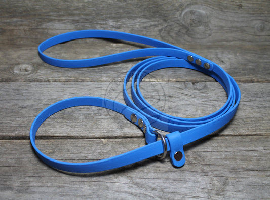 English Slip Lead - Stainless Steel or Solid Brass - Waterproof Leash in Genuine Biothane - 12mm (1/2") width