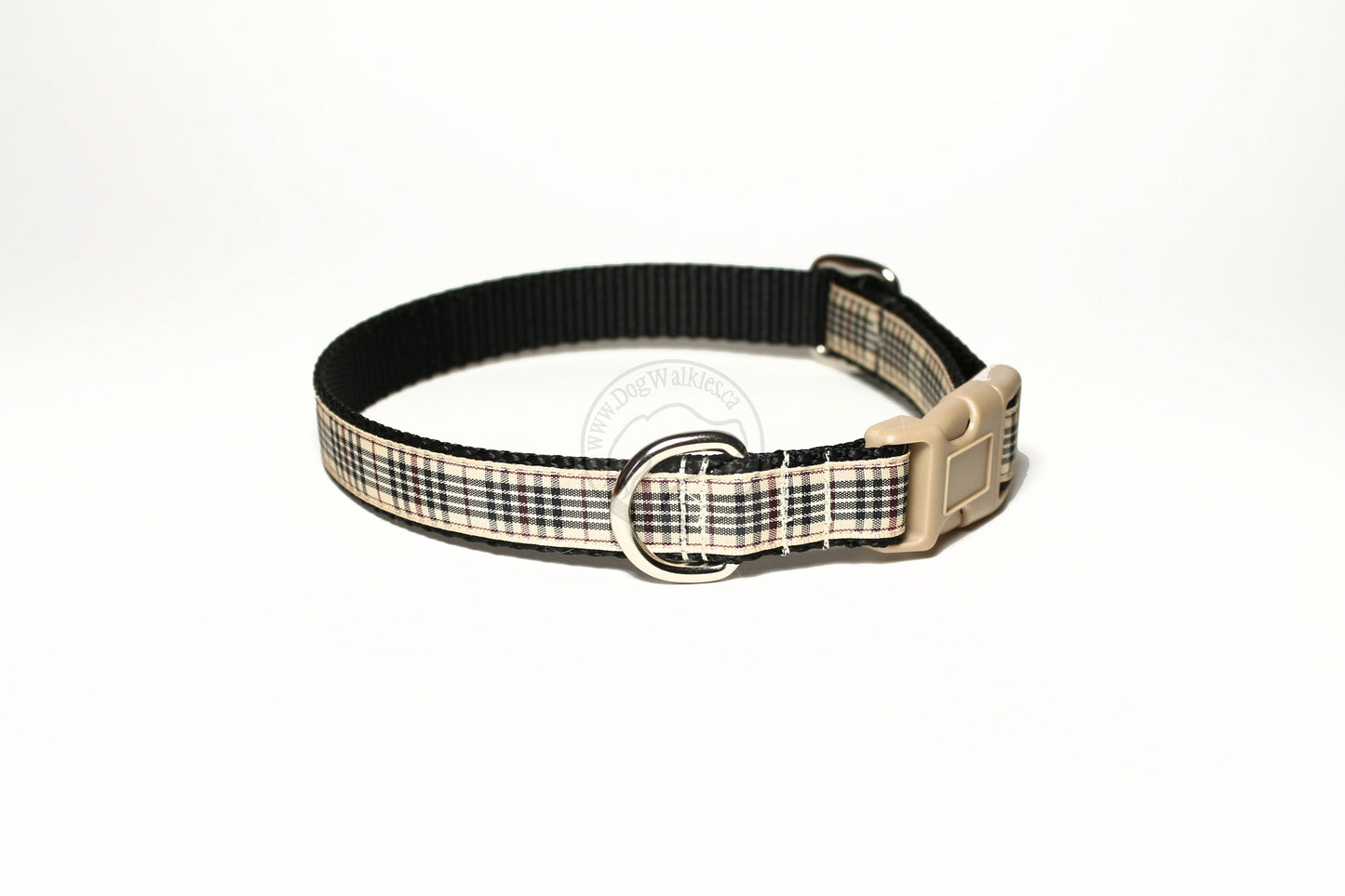 Blackberry tartan - dog collar