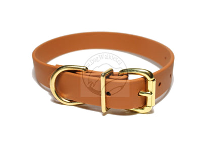Caramel Brown Biothane Dog Collar - 1 inch (25mm) wide