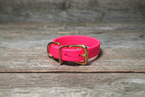 Neon Pink Biothane Dog Collar - 5/8"(16mm) wide