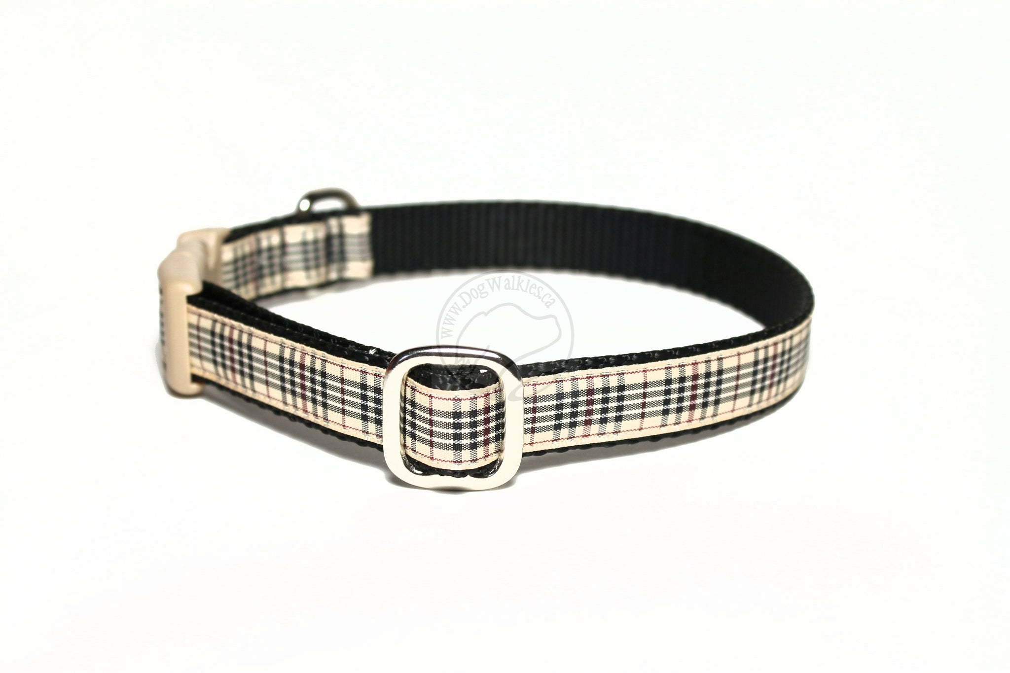 Blackberry tartan - dog collar