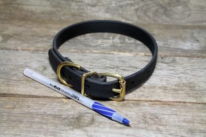 Jet Black Biothane Dog Collar - 3/4" (20mm) wide