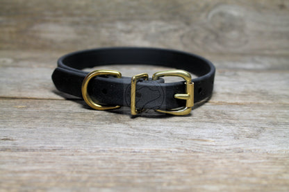 Jet Black Biothane Dog Collar - 3/4" (20mm) wide