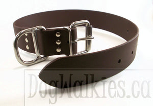 Dark Chocolate Brown Biothane Dog Collar - Extra Wide - 1.5 inch (38mm) wide