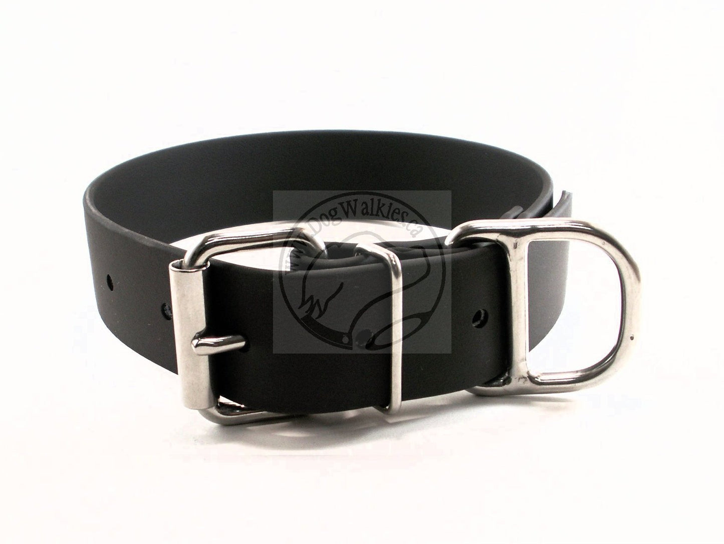 Jet Black Biothane Dog Collar - Extra Wide - 1.5 inch (38mm) wide