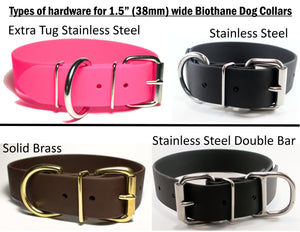 Olive Green Biothane Dog Collar - Extra Wide - 1.5 inch (38mm) wide