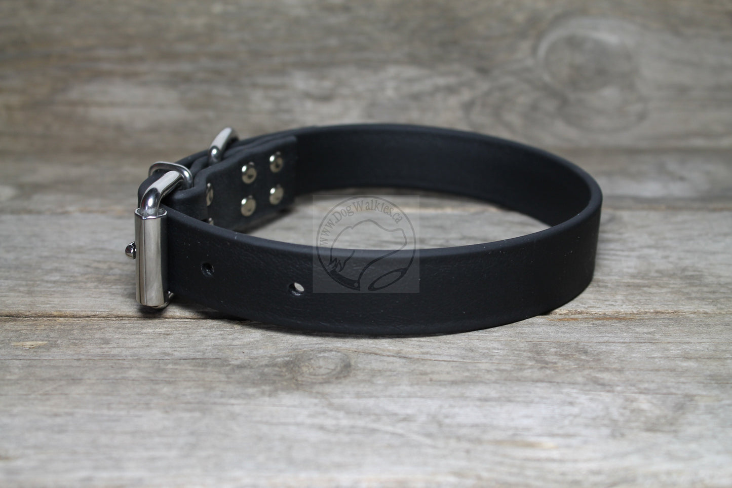 Jet Black Biothane Dog Collar - 1 inch (25mm) wide