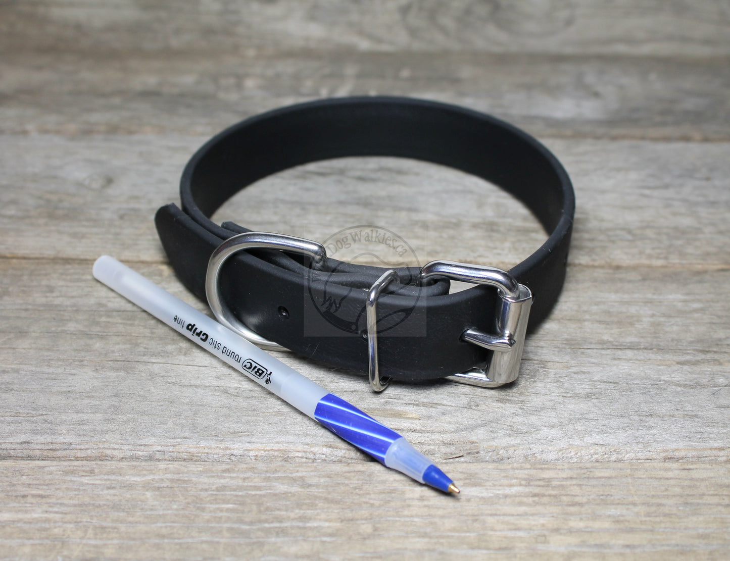 Jet Black Biothane Dog Collar - 1 inch (25mm) wide