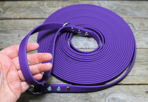 Heavier Weight Biothane 5/8" (16mm) Tracking Recall Long Line - waterproof leash for large dogs or stronger pullers