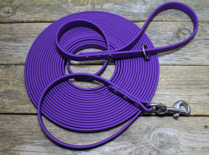 Heavier Weight Biothane 5/8" (16mm) Tracking Recall Long Line - waterproof leash for large dogs or stronger pullers