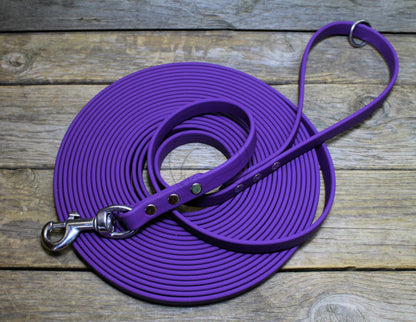 Heavier Weight Biothane 5/8" (16mm) Tracking Recall Long Line - waterproof leash for large dogs or stronger pullers
