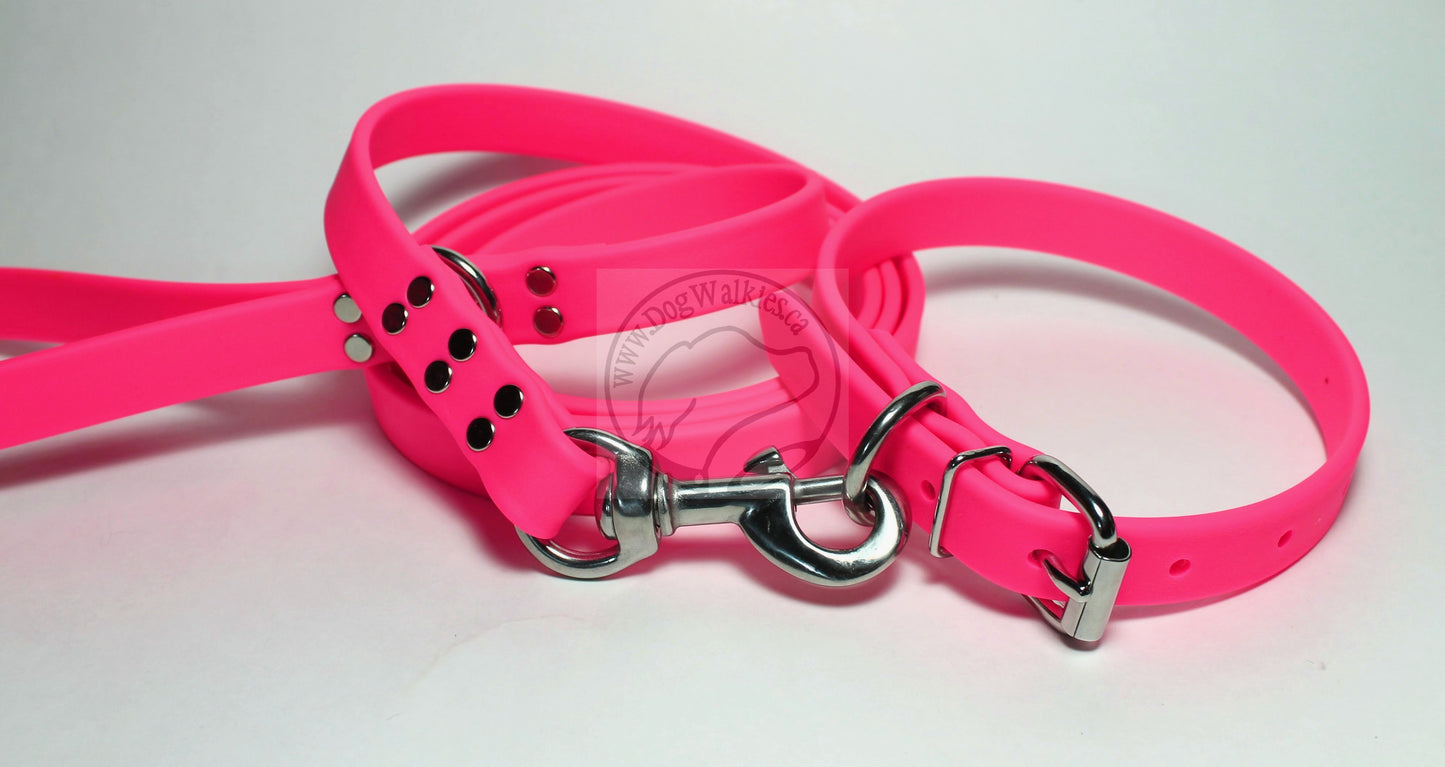 Neon Pink Biothane Large Dog Leash