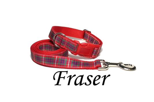 Fraser Clan tartan - dog collar