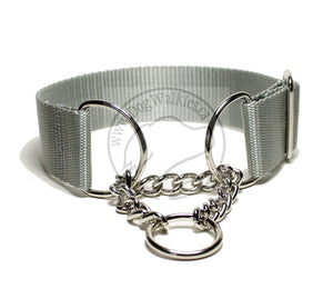 Wide Chain Martingale Dog Collar 1.5" (38mm); Simple - Elegant - Strong