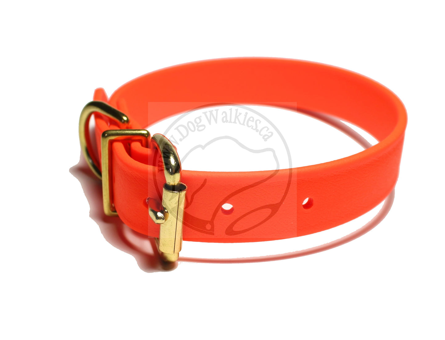 Neon Blaze Orange Biothane Dog Collar - 1 inch (25mm) wide