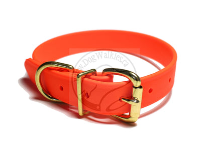 Neon Blaze Orange Biothane Dog Collar - 1 inch (25mm) wide