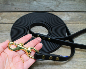 Heavier Weight Biothane 5/8" (16mm) Tracking Recall Long Line - waterproof leash for large dogs or stronger pullers