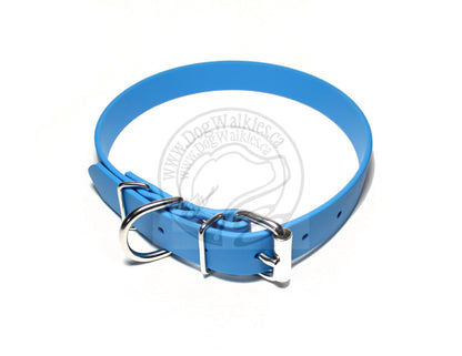 Caribbean Blue Biothane Dog Collar - 1 inch (25mm) wide