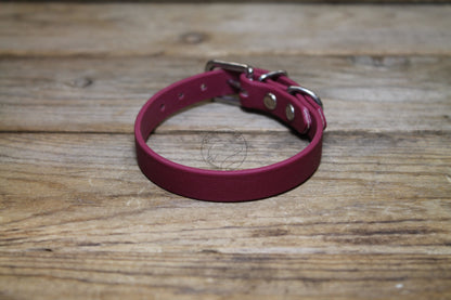Wine Merlot Biothane Small Dog Collar - 1/2" (12mm) wide