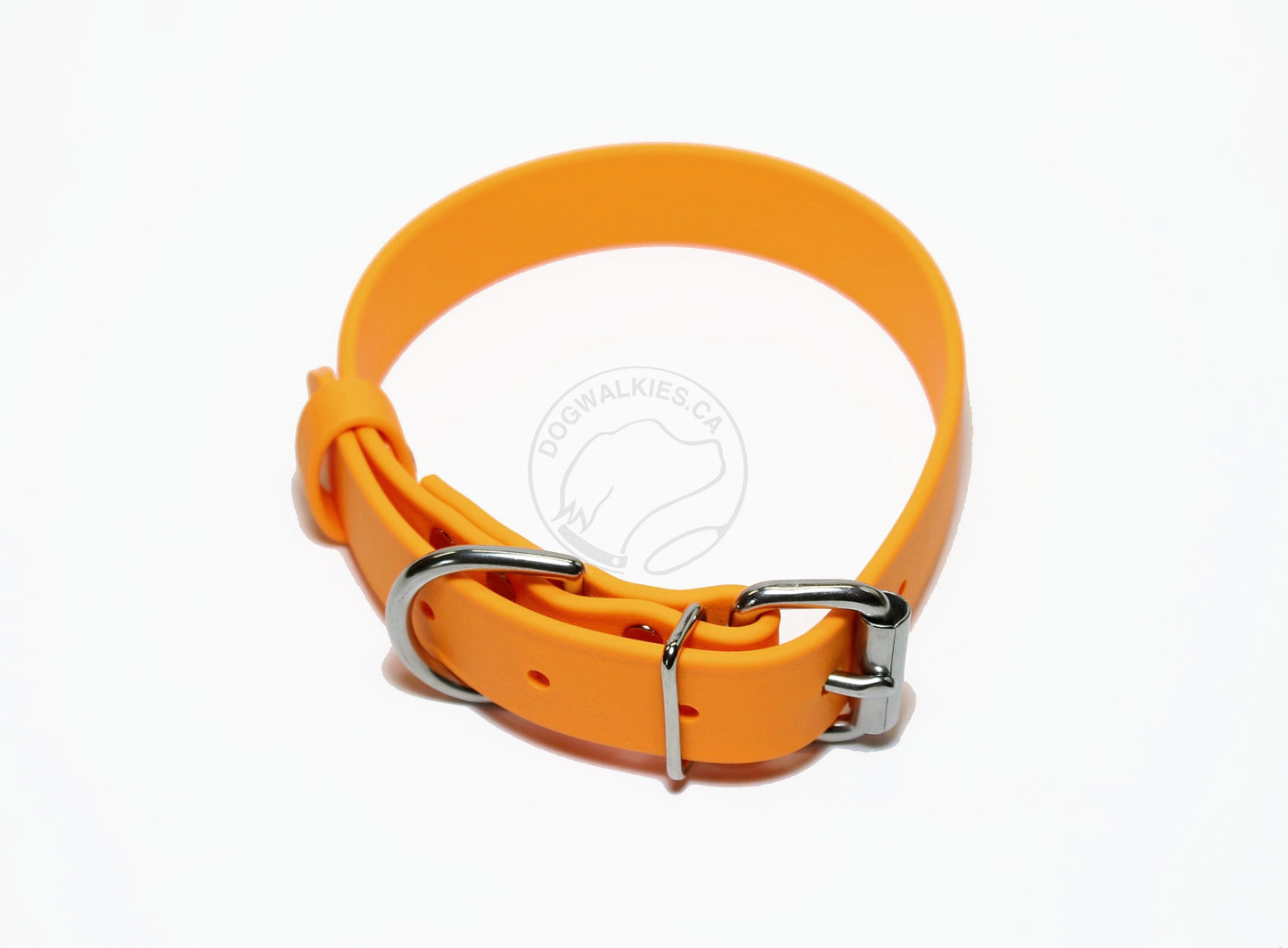 Bright Pumpkin Orange Biothane Dog Collar - 1 inch (25mm) wide