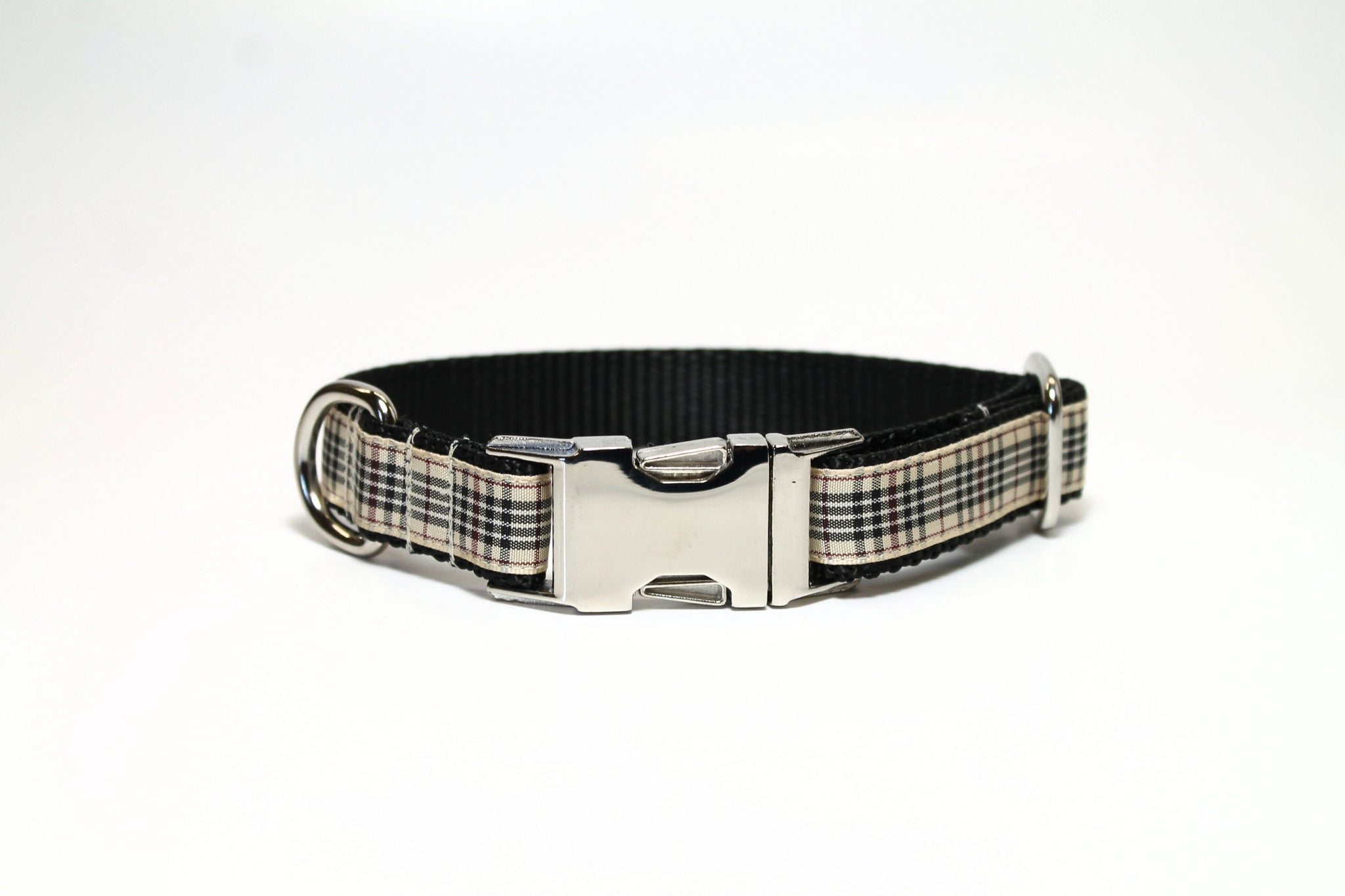 Blackberry tartan - dog collar